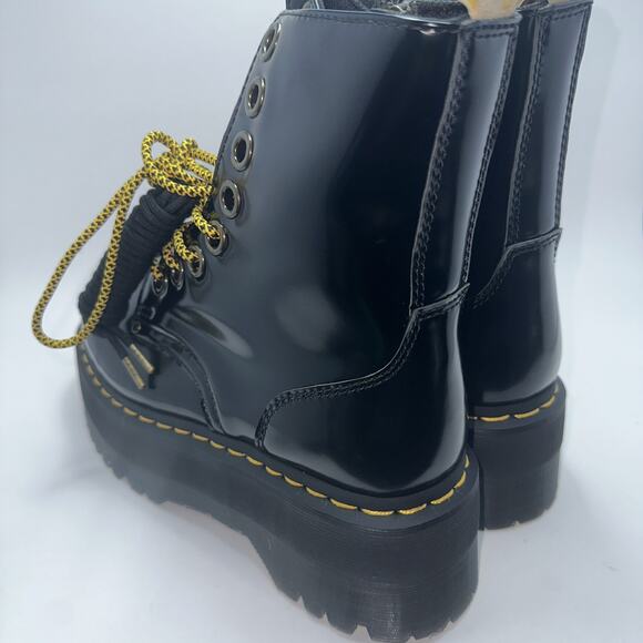 Dr Martens Jadon Max Boots Womens Size: 9 Vegan Leather Black /Yellow New - Picture 3 of 5